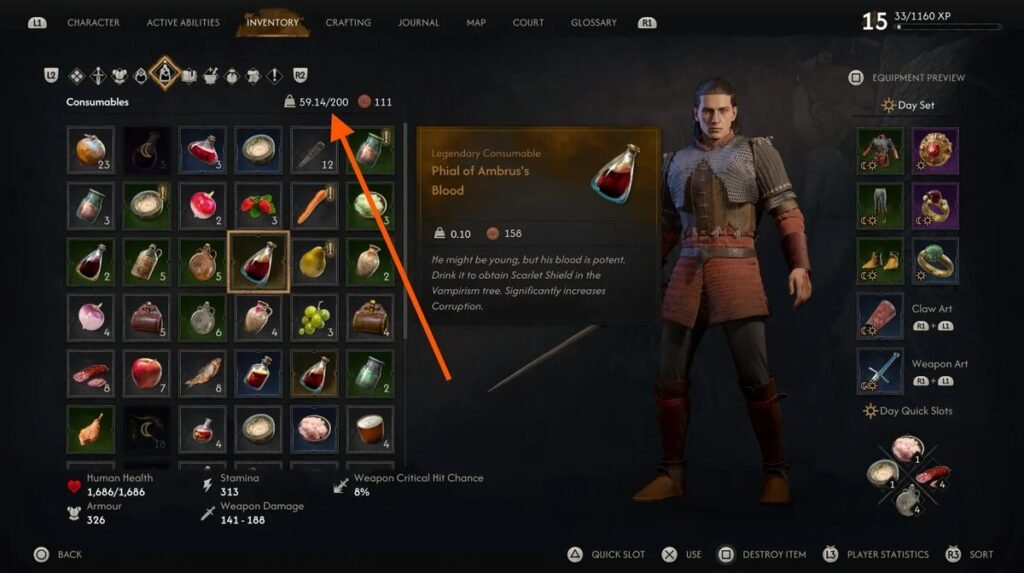 Blood of Dawnwalker: Expanding Your Inventory
