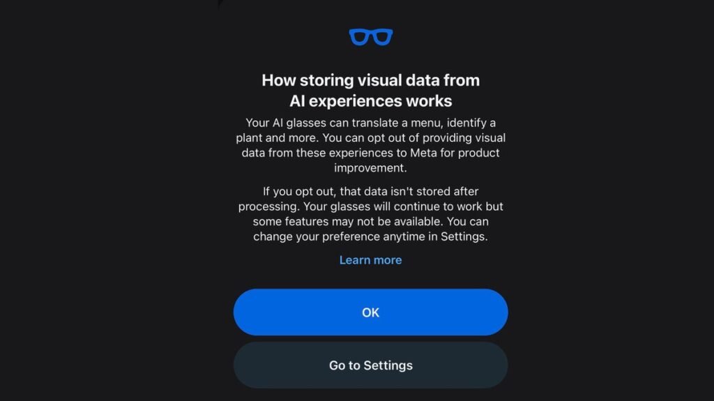 Meta Lets Smart Glasses Users Opt Out of AI Training Data
